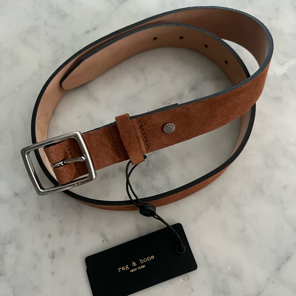 Rag & Bone Redwood Suede Boyfriend Leather Belt (BNWT)